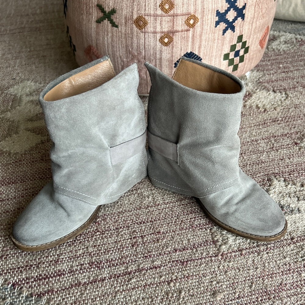 European all suede leather wedge booties by o la la - Picture 4 of 8